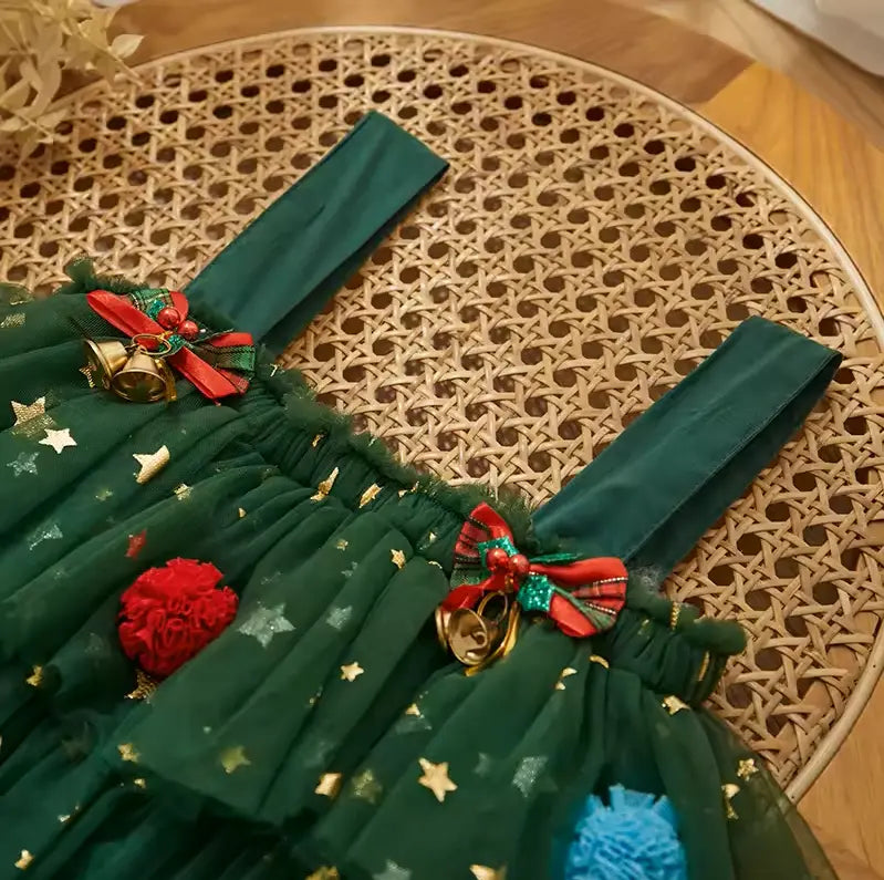 NOEL KIZ ÇOCUK ELBİSESİ bedobee