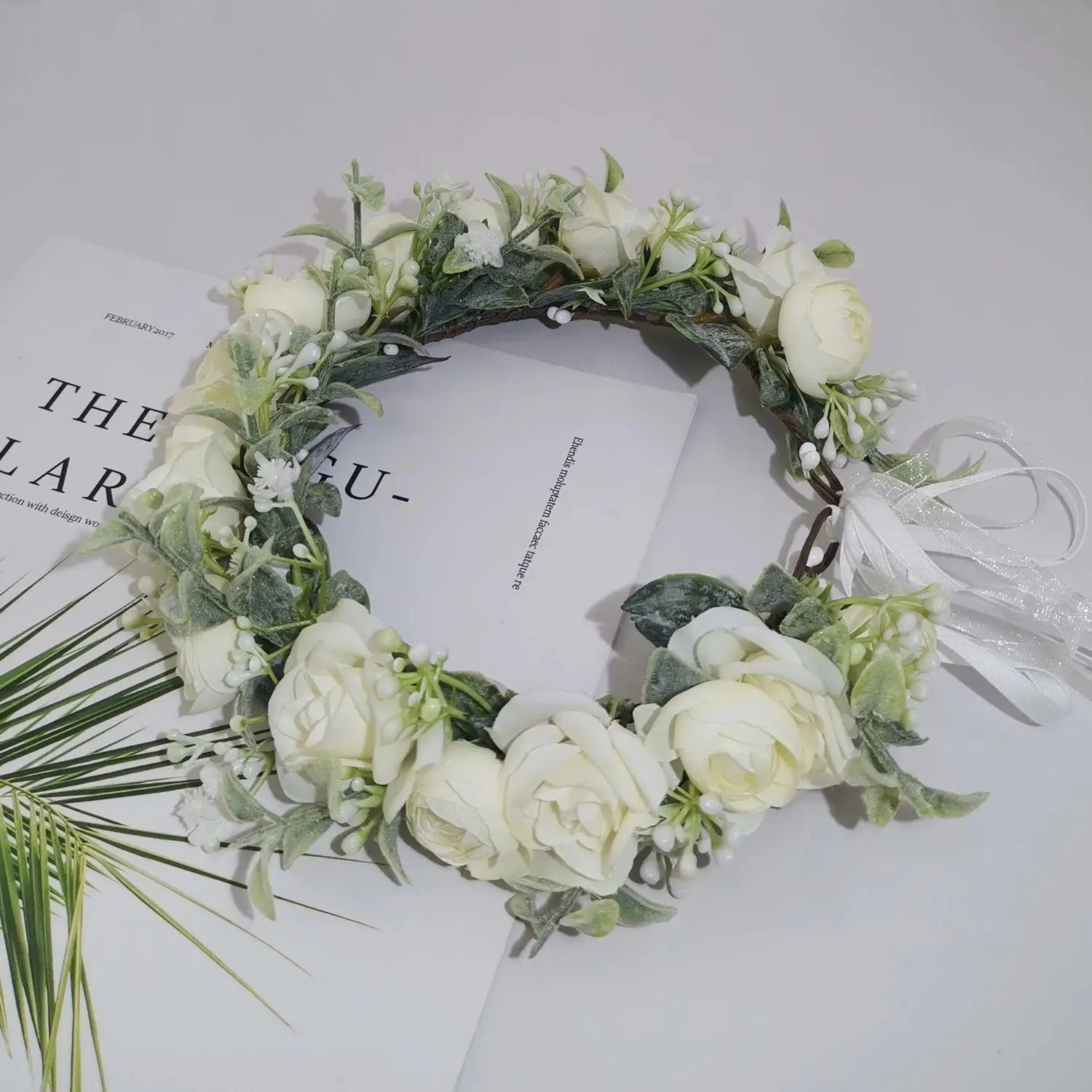 Peony Rose Flower Crown Wreath Handmade Hairbands Wedding Hair Accessories For Women Bridal Bridesmaids Girls Flower Headbands bedobee