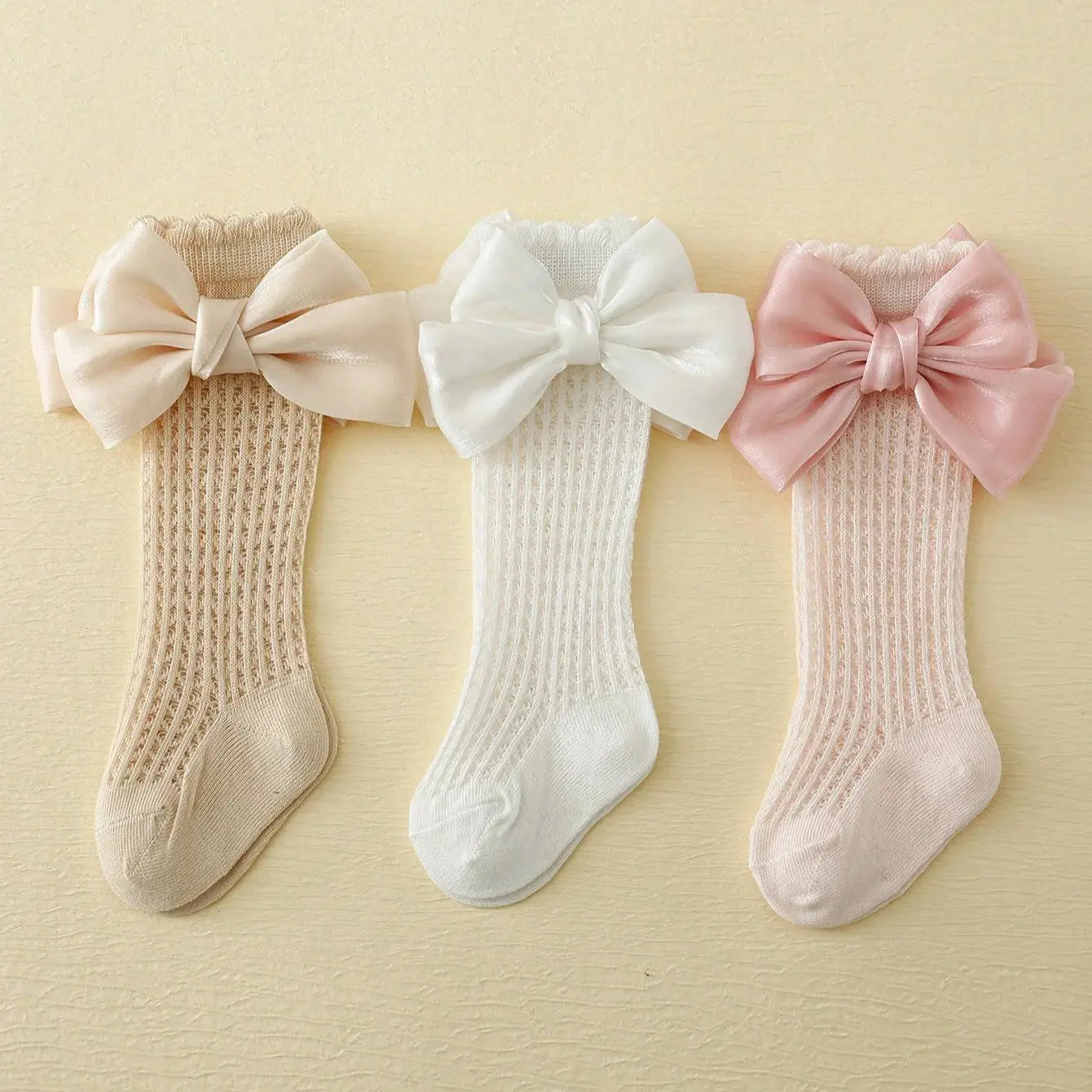 3 Çift Fiyonklu Kız Bebek Çorabı 0001 bedobee