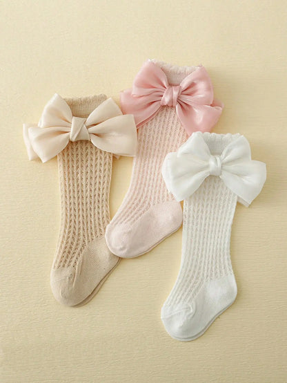 3 Çift Fiyonklu Kız Bebek Çorabı 0001 bedobee
