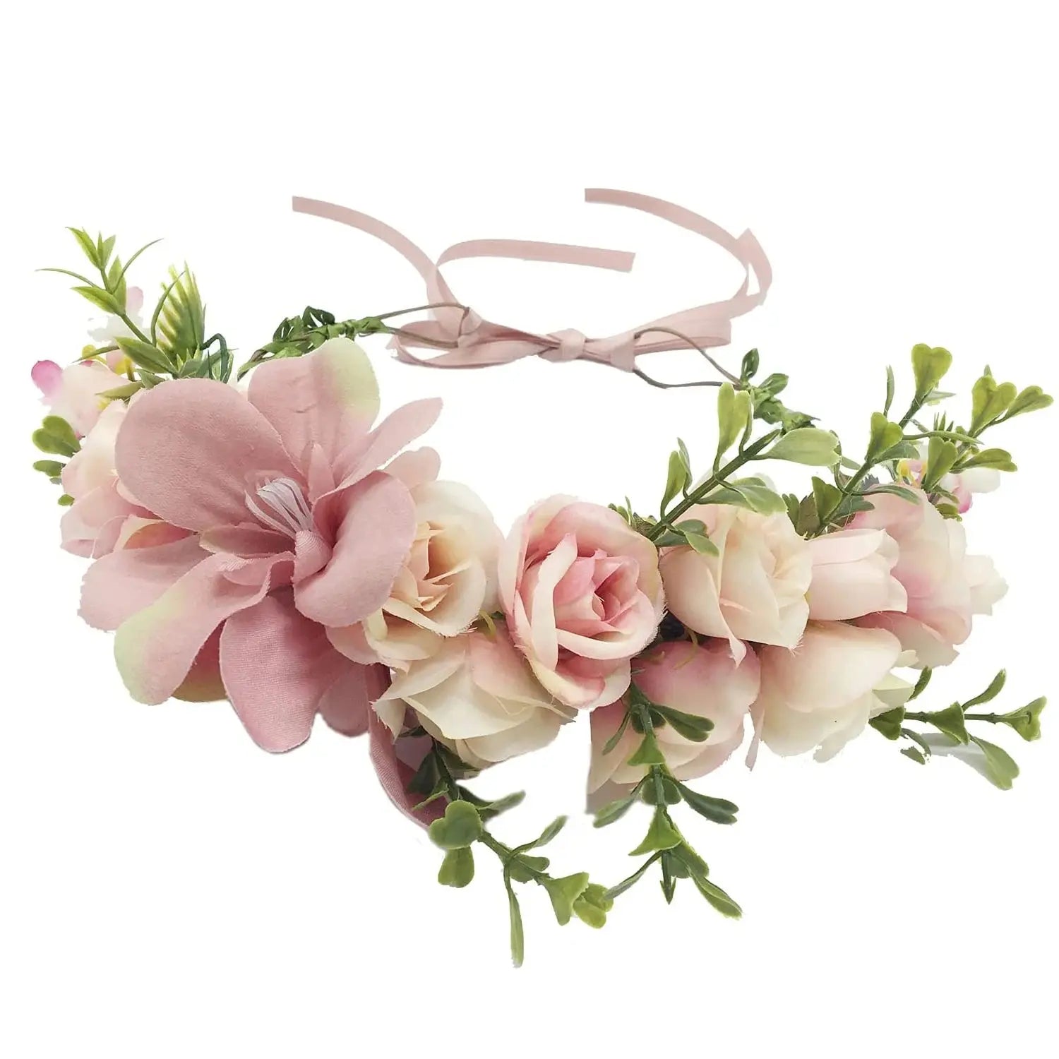 Peony Rose Flower Crown Wreath Handmade Hairbands Wedding Hair Accessories For Women Bridal Bridesmaids Girls Flower Headbands bedobee