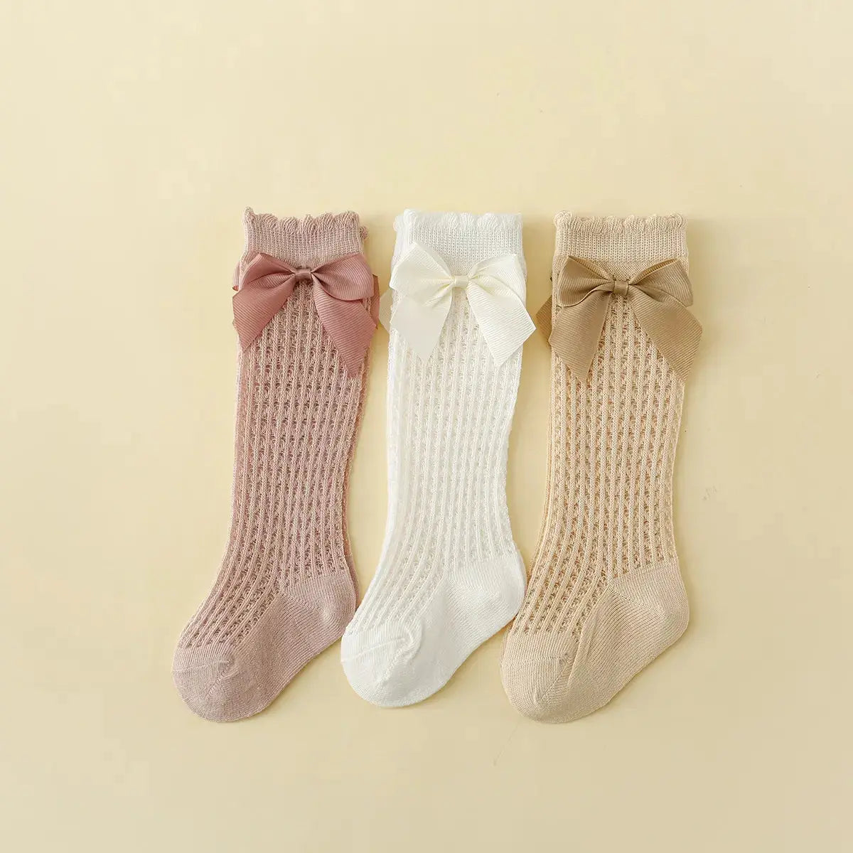 Fiyonklu File Kız Bebek Çorabı bedobee