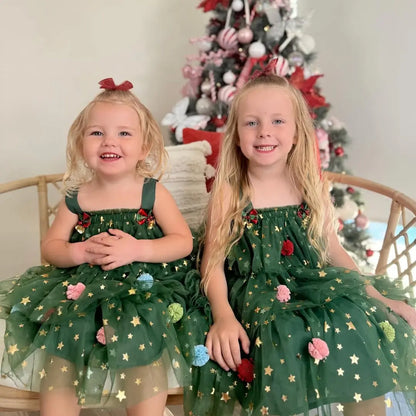 NOEL KIZ ÇOCUK ELBİSESİ bedobee